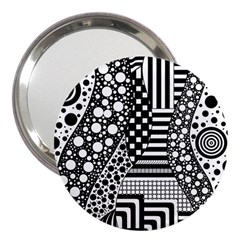 Black And White 3  Handbag Mirrors by gasi