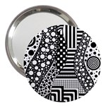 Black and white 3  Handbag Mirrors Front