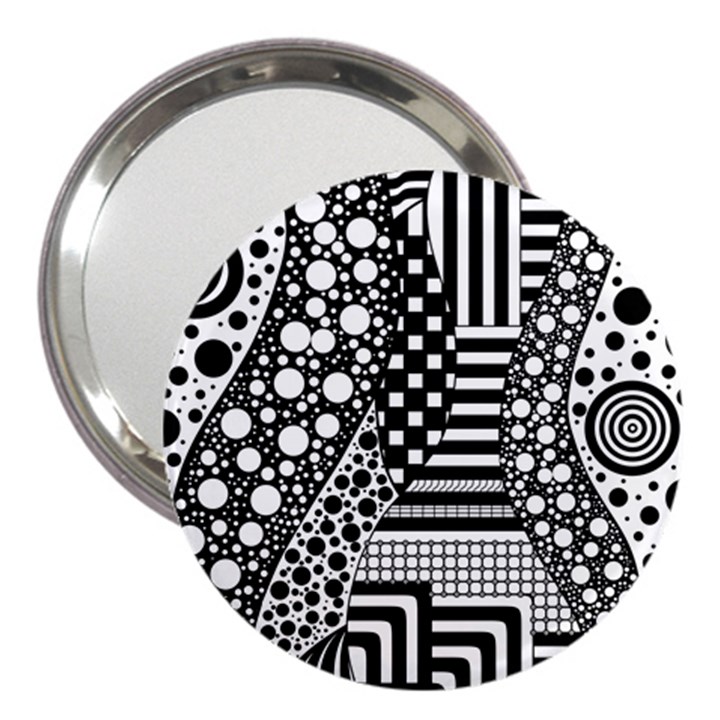 Black and white 3  Handbag Mirrors