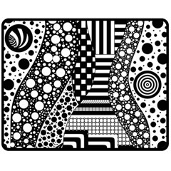 Black And White Double Sided Fleece Blanket (medium) by gasi