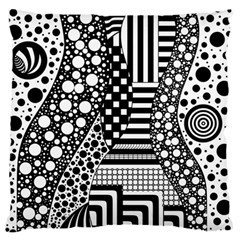 Black And White Large Flano Cushion Case (one Side) by gasi