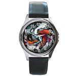 Abstract art Round Metal Watch Front