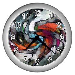 Abstract Art Wall Clock (silver) by gasi