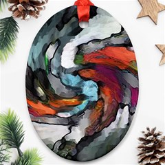 Abstract Art Oval Ornament (two Sides)