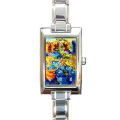 Abstract Art Rectangle Italian Charm Watch