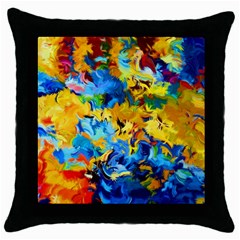 Abstract Art Throw Pillow Case (black) by gasi