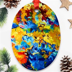 Abstract Art Oval Ornament (two Sides)