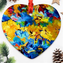 Abstract Art Heart Ornament (two Sides)