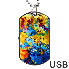 Abstract Art Dog Tag Usb Flash (two Sides) by gasi