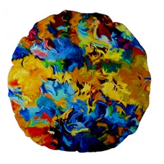 Abstract Art Large 18  Premium Round Cushions by gasi