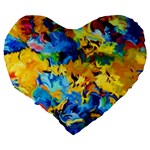 Abstract art Large 19  Premium Flano Heart Shape Cushions Back