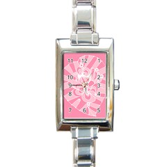 Pink Zendoodle Rectangle Italian Charm Watch by Mazipoodles