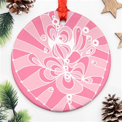 Pink Zendoodle Ornament (round) by Mazipoodles