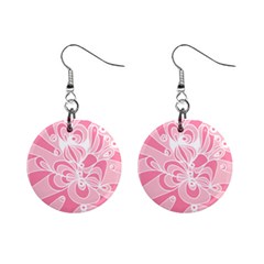 Pink Zendoodle Mini Button Earrings by Mazipoodles