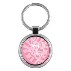 Pink Zendoodle Key Chain (round) by Mazipoodles