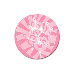 Pink Zendoodle Magnet 3  (round) by Mazipoodles