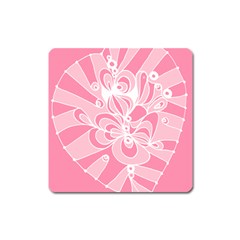 Pink Zendoodle Square Magnet by Mazipoodles