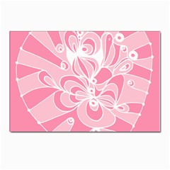 Pink Zendoodle Postcards 5  X 7  (pkg Of 10) by Mazipoodles