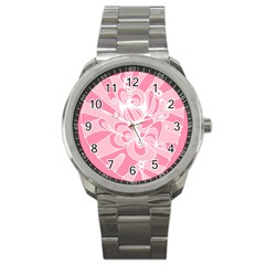 Pink Zendoodle Sport Metal Watch by Mazipoodles