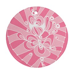 Pink Zendoodle Round Ornament (two Sides) by Mazipoodles