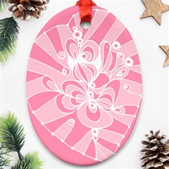 Pink Zendoodle Oval Ornament (two Sides) by Mazipoodles