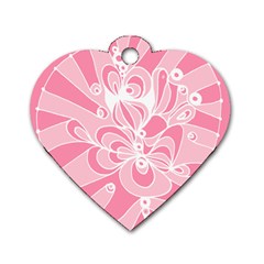 Pink Zendoodle Dog Tag Heart (one Side) by Mazipoodles