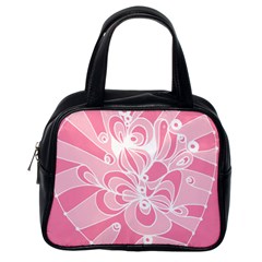 Pink Zendoodle Classic Handbag (one Side) by Mazipoodles