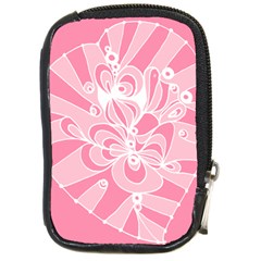 Pink Zendoodle Compact Camera Leather Case by Mazipoodles