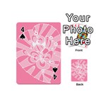 Pink Zendoodle Playing Cards 54 Designs (Mini) Front - Spade4