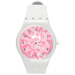 Pink Zendoodle Round Plastic Sport Watch (m) by Mazipoodles