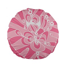 Pink Zendoodle Standard 15  Premium Round Cushions by Mazipoodles