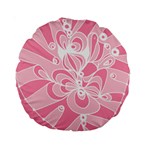 Pink Zendoodle Standard 15  Premium Round Cushions Front