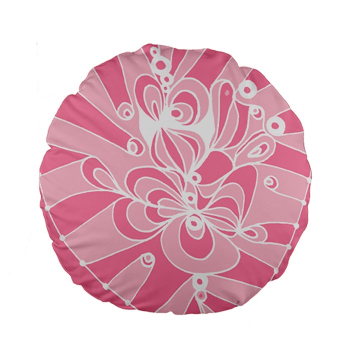 Pink Zendoodle Standard 15  Premium Round Cushions