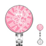 Pink Zendoodle Stainless Steel Nurses Watch Front