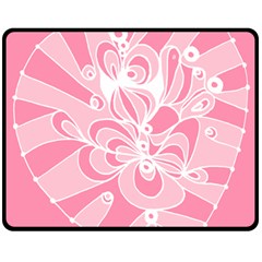 Pink Zendoodle Double Sided Fleece Blanket (medium) by Mazipoodles