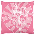 Pink Zendoodle Large Flano Cushion Case (One Side) Front