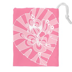 Pink Zendoodle Drawstring Pouch (4xl) by Mazipoodles