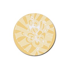 Amber Zendoodle Rubber Round Coaster (4 Pack) by Mazipoodles