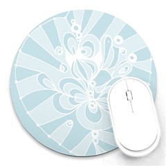 Blue 2 Zendoodle Round Mousepad by Mazipoodles