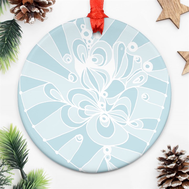 Blue 2 Zendoodle Ornament (Round)