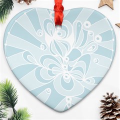 Blue 2 Zendoodle Ornament (heart) by Mazipoodles