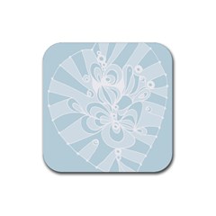 Blue 2 Zendoodle Rubber Coaster (square) by Mazipoodles