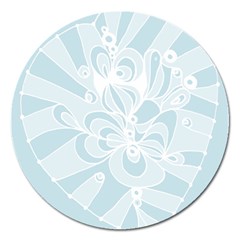 Blue 2 Zendoodle Magnet 5  (round) by Mazipoodles