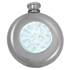 Blue 2 Zendoodle Round Hip Flask (5 Oz) by Mazipoodles