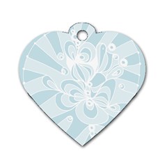 Blue 2 Zendoodle Dog Tag Heart (one Side) by Mazipoodles