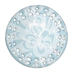 Blue 2 Zendoodle Round Filigree Ornament (two Sides) by Mazipoodles