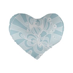 Blue 2 Zendoodle Standard 16  Premium Heart Shape Cushions by Mazipoodles