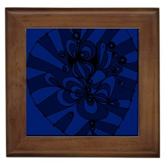 Blue 3 Zendoodle Framed Tile by Mazipoodles