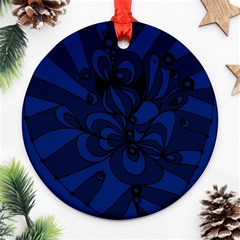 Blue 3 Zendoodle Ornament (round) by Mazipoodles