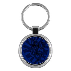 Blue 3 Zendoodle Key Chain (round) by Mazipoodles